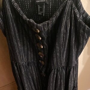 Forever 21 Black and White Buttoned Dress